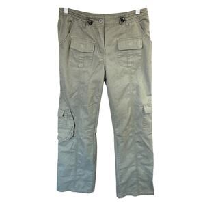 J Galt Brandy Melville Low rise Kim Cargo Pants Army Green Flare O/S Trousers